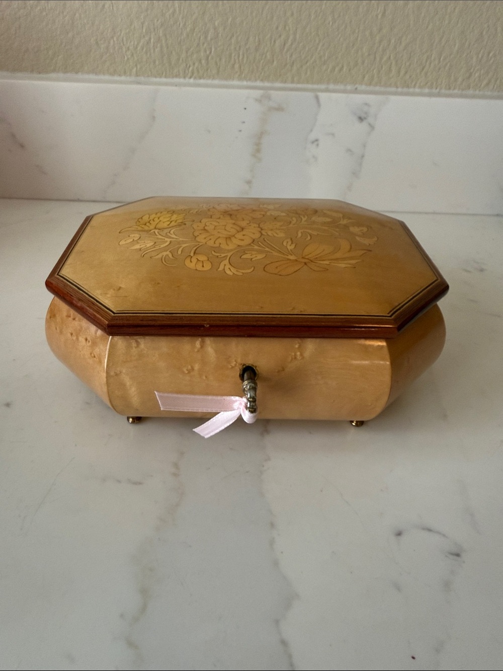 Vintage Italian Floral Music Jewelry Box
